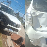 Fuerte choque en ruta 7: una camioneta impactó a un auto que esperaba el semáforo